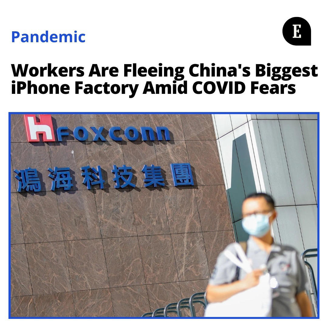 Entrepreneur - Workers at the world's largest iPhone factory in China are fleeing the facility in dr